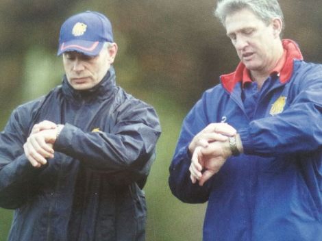 David Waite (right) when he was Great Britain coach. His assistant at that time, Brian Noble, is the other man in the photo.