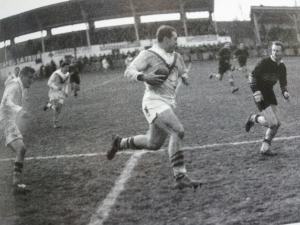 France rugby league forward, Jean Pambrun in action for Catalans XIII